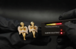 Praying Angel Moissanite Stud Earrings – Gold Finish Hip-Hop Jewelry