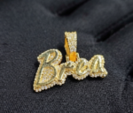 Moissanite Pendant Customized Brea In 925 Sterling Silver.