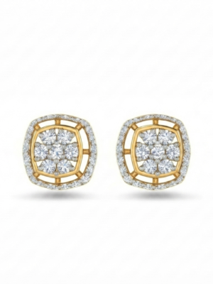 Genuine Moissanite Stud Earrings For Women's Wear In 925 Sterling Silver.