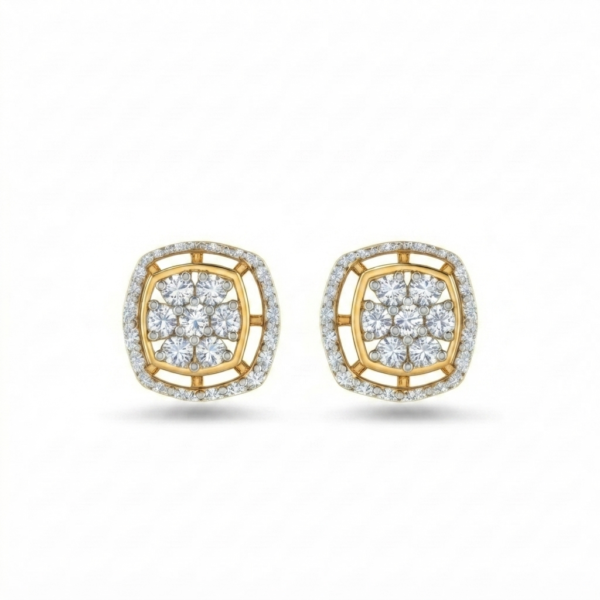 Genuine Moissanite Stud Earrings For Women's Wear In 925 Sterling Silver.