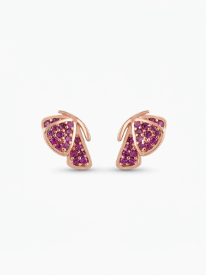 Butterfly CZ Stud Earrings For Women's Wear In 925 Sterling Silver
