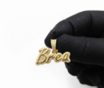 Moissanite Pendant Customized Brea In 925 Sterling Silver.