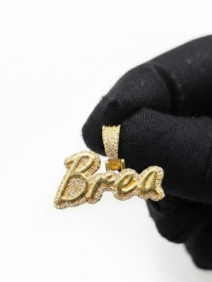 Moissanite Pendant Customized Brea In 925 Sterling Silver.