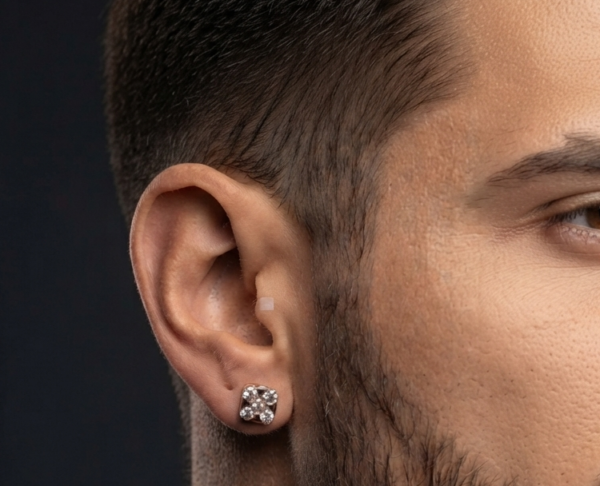 Tester Passing Moissanite Stud Earrings Square Shape In 925 Sterling Silver.