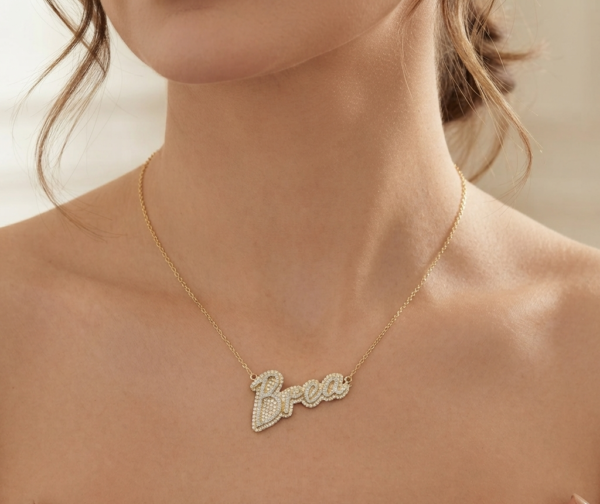 Moissanite Pendant Customized Brea In 925 Sterling Silver.