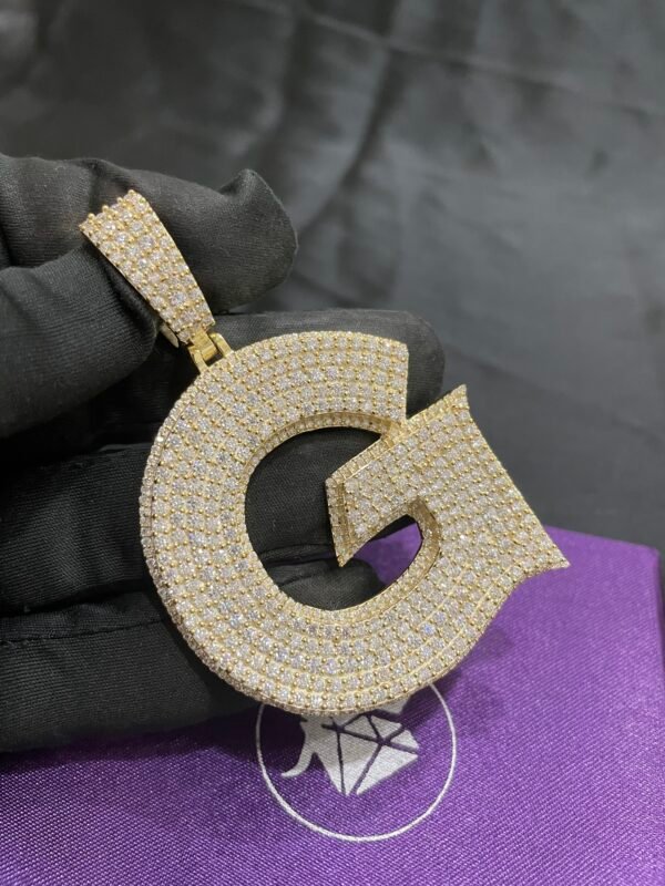 Men's Custom Initial Name Pendant 2 Inch | VVS Moissanite | 925 Sterling Silver | Personalized Hip Hop Pendant