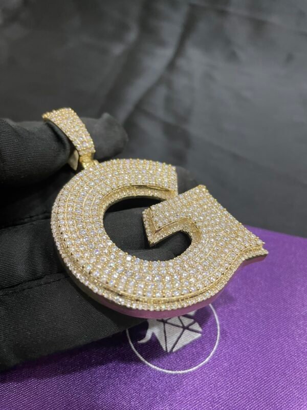 Men's Custom Initial Name Pendant 2 Inch | VVS Moissanite | 925 Sterling Silver | Personalized Hip Hop Pendant