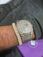 Men's Double Row VVS Moissanite Tennis Bracelet in 925 Sterling Silver | Micron Gold Plated Hip Hop Luxury Bracelet