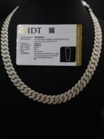 Real VVS Moissanite Cuban Link Chain Necklace 925 Sterling Silver