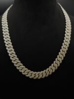 Real VVS Moissanite Cuban Link Chain Necklace 925 Sterling Silver