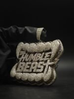 The Humble Beast Pendant Moissanite Diamond Custom Lettering Jewelry In 925 Sterling Silver