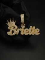 Moissanite Diamond Name Pendant For Women's Wear In 925 Silver.
