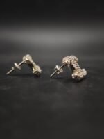 Iced Out Double C Logo Moissanite Stud Earrings in 925 Sterling Silver
