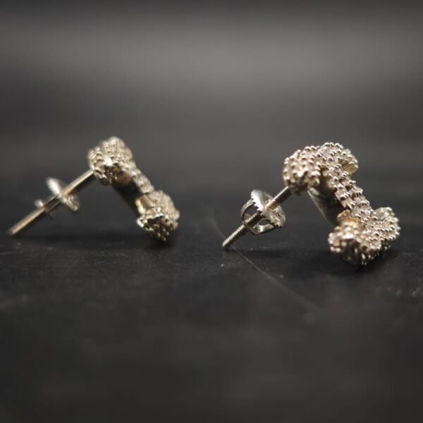Iced Out Double C Logo Moissanite Stud Earrings in 925 Sterling Silver