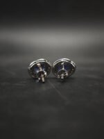 Sapphire CZ Blue Stud Earrings Oval Shape in 925 Sterling Silver.
