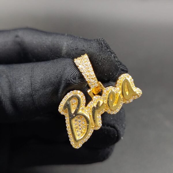 Moissanite Pendant Customized Brea In 925 Sterling Silver.