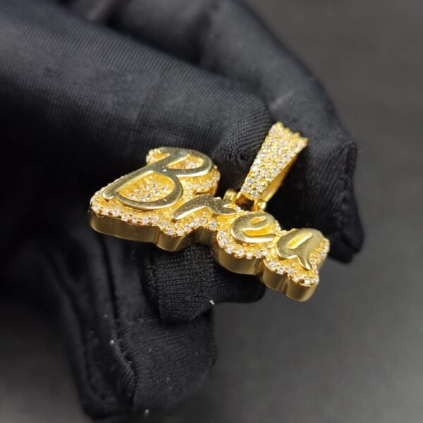 Moissanite Pendant Customized Brea In 925 Sterling Silver.