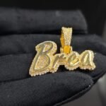 Moissanite Pendant Customized Brea In 925 Sterling Silver.