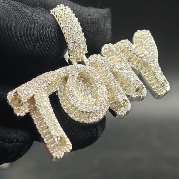 Tester-Passing Moissanite TONY Name Pendant Customised In 925 Sterling Silver.
