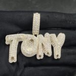 Tester-Passing Moissanite TONY Name Pendant Customised In 925 Sterling Silver.