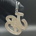 Tester Passing Moissanite "JB" Pendant In 925 Sterling Silver.