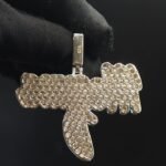 Momma Moissanite Script Pendant For Women's Wear In 925 Sterling Silver