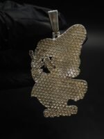 Custom Fat Boy Character Moissanite Pendant in 925 Sterling Silver