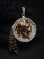 Real Custom Chief Head Moissanite Pendant For Men's Wear In 925 Sterling Silver.