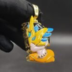 Moissanite Anime Character Enamel Pendant in 925 Sterling Silver