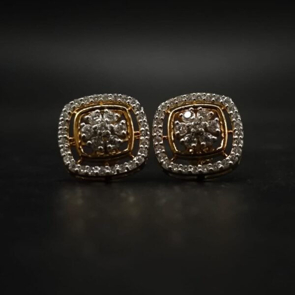 Genuine Moissanite Stud Earrings For Women's Wear In 925 Sterling Silver.