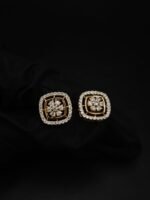 Genuine Moissanite Stud Earrings For Women's Wear In 925 Sterling Silver.