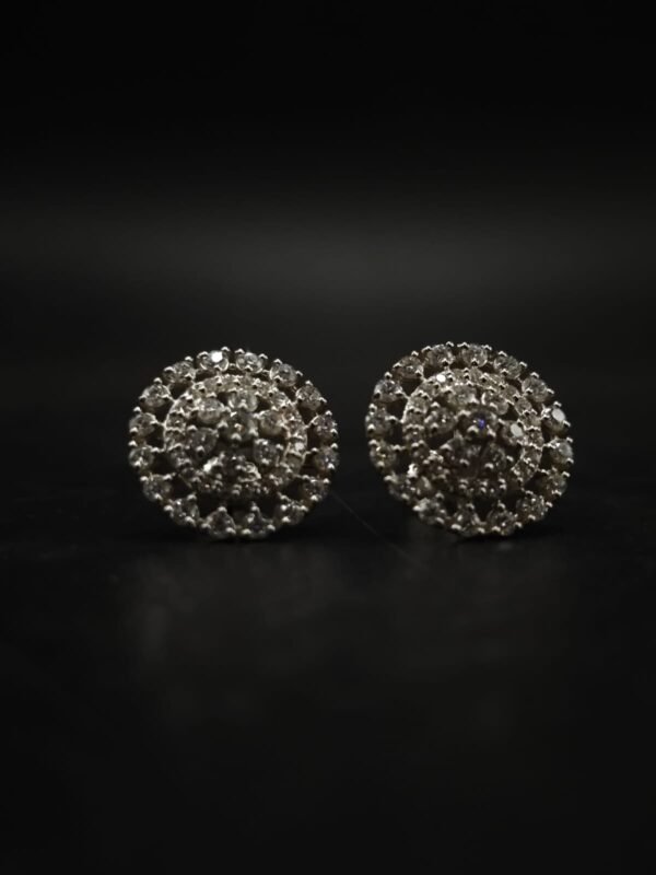 Round Halo Moissanite Stud Earrings in 925 Sterling Silver