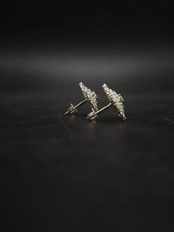 Round Halo Moissanite Stud Earrings in 925 Sterling Silver
