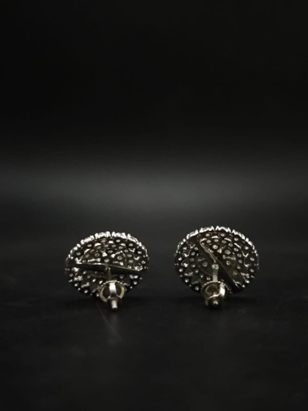 Round Halo Moissanite Stud Earrings in 925 Sterling Silver
