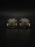 Women's Stud Earring Floral Cluster Shape In 925 Sterling Silver.