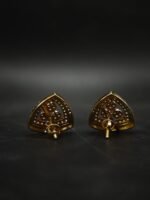Triangular Cluster Moissanite Earrings 925 Sterling Silver Gold Plated Studs