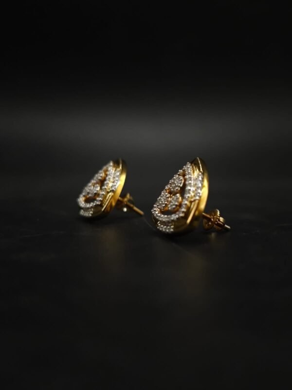 Triangular Cluster Moissanite Earrings 925 Sterling Silver Gold Plated Studs
