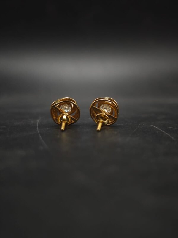 Swirl Design Moissanite Earrings 925 Sterling Silver Gold Plated Studs