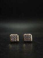 Square Moissanite Stud Earrings 925 Sterling Silver Diamond Look Women Jewelry