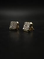 Square Moissanite Stud Earrings 925 Sterling Silver Diamond Look Women Jewelry