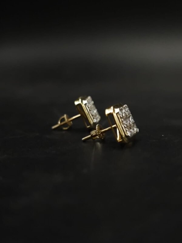 Square Moissanite Stud Earrings 925 Sterling Silver Diamond Look Women Jewelry