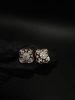 VVS Moissanite Stud Earring In Women's Wear In 925 Sterling Silver.