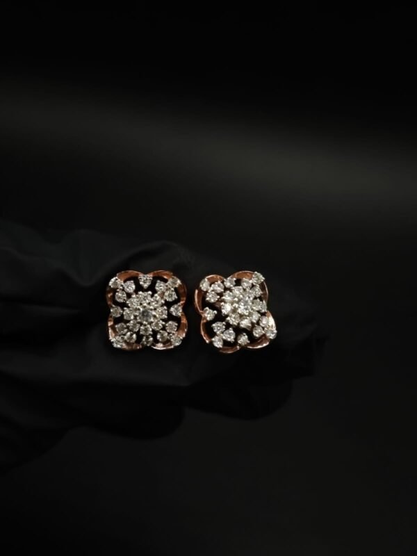 VVS Moissanite Stud Earring In Women's Wear In 925 Sterling Silver.