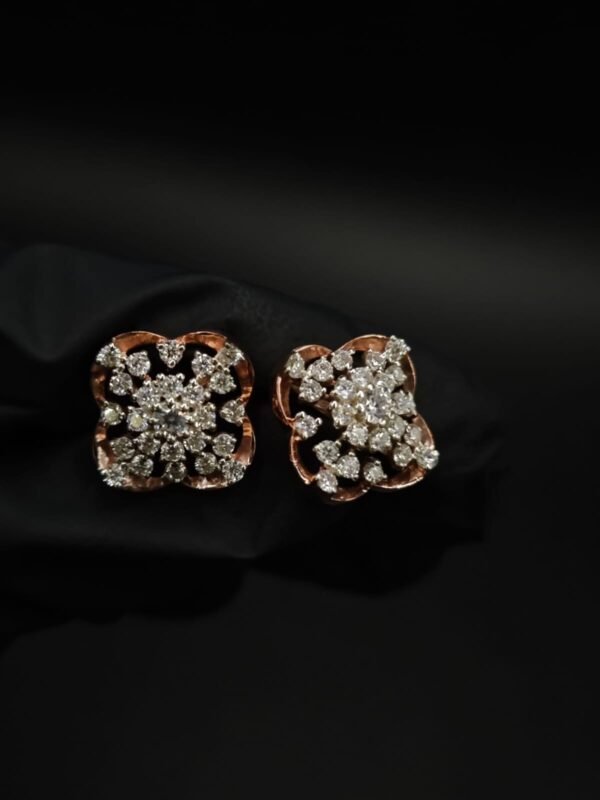 VVS Moissanite Stud Earring In Women's Wear In 925 Sterling Silver.