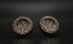 D-VVS Round Halo Moissanite Stud Earrings In 925 Sterling Silver.