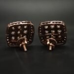 Round Cluster Halo Diamond Stud Earrings 925 Sterling Silver.