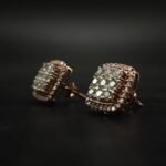 Round Cluster Halo Diamond Stud Earrings 925 Sterling Silver.