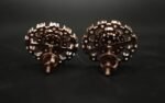 D-VVS Moissanite Floral Cluster Stud Earrings In 925 Sterling Silver.