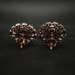 D-VVS Moissanite Floral Cluster Stud Earrings In 925 Sterling Silver.