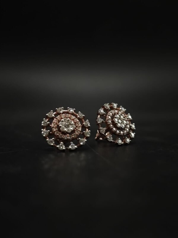 D-VVS Moissanite Floral Cluster Stud Earrings In 925 Sterling Silver.